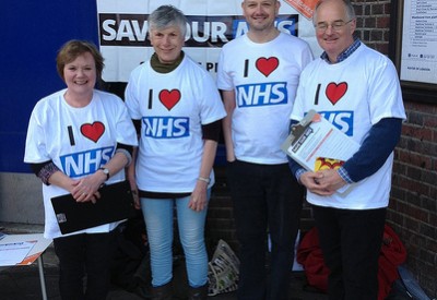 Photo of 38 Degrees members loving the NHS