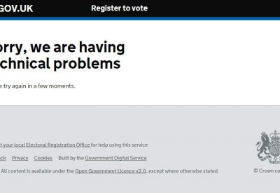 register to vote technical problems