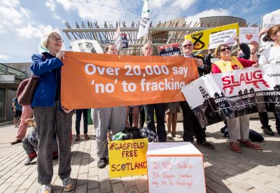 38 Degrees members and other campaigners at the Scottish Parliament