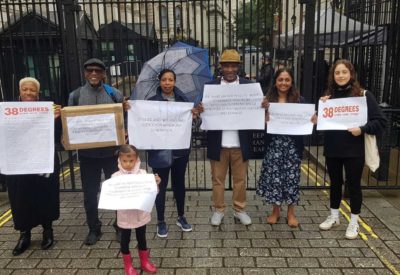 image of windrush campaigners at downing street