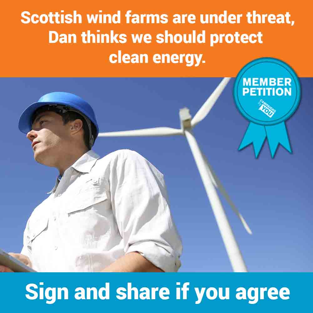 Support wind farms in Scotland - 38 Degrees