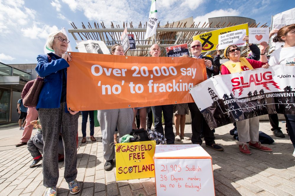 38 Degrees members and other campaigners at the Scottish Parliament