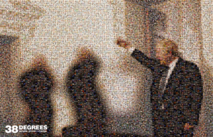 This image of the PM partying is made of images of those of us who stayed home to save lives