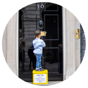 Kingsley standing at Number 10 with the Universal Credit petition