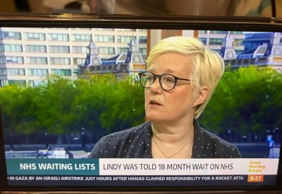 A screenshot of Good Morning Britain news coverage, a woman speaking under the caption 