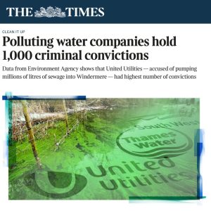 Water industry criminal convictions reported in The Time